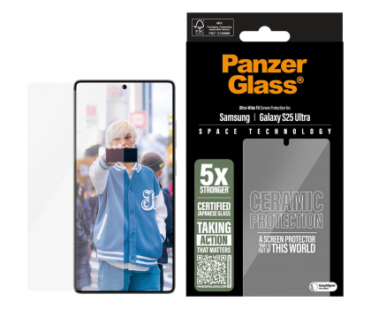 Szkło i folia ochronna PanzerGlass Ultra-Wide Fit do Samsung Galaxy S25 Ultra ceramic